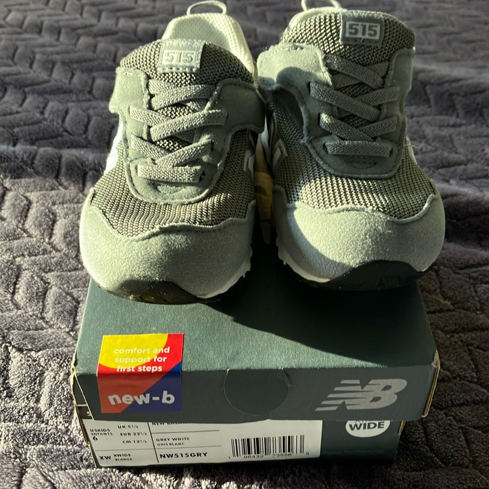 New Balance 515-Hook and Loop Toddler Gray Sneakers.